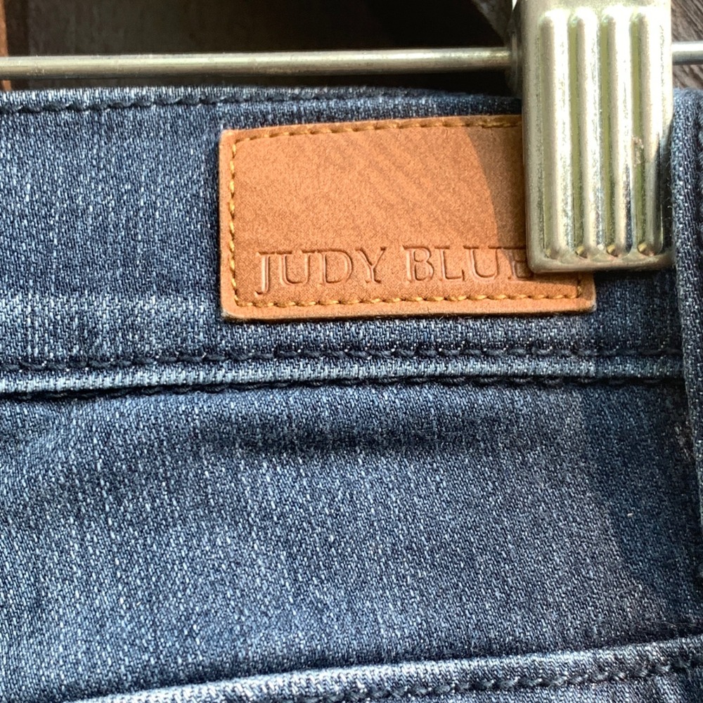 Judy Blue Jeans Women's 3/26 Blue Wash Stretch Skinny Distressed Mid Rise - Picture 5 of 15